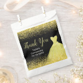 Bright Yellow Dress Faux Glitter Quinceanera Geschenktütchen (Ausgeschnitten)