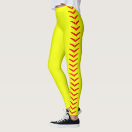 Bright Yellow Fastpech Softball-Sportler Leggings