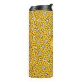 Bright Yellow Floral Pattern Personalised Thermosbecher (Nach links gedreht)