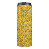 Bright Yellow Floral Pattern Personalised Thermosbecher (Rückseite)