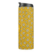 Bright Yellow Floral Pattern Personalised Thermosbecher (Nach rechts gedreht)