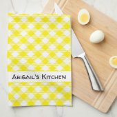 Bright Yellow Gingham Buffalo Karo Geschirrtuch (Viertel Falte)