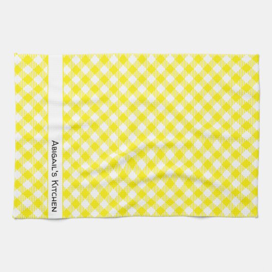 Bright Yellow Gingham Buffalo Karo Geschirrtuch (Horizontal)