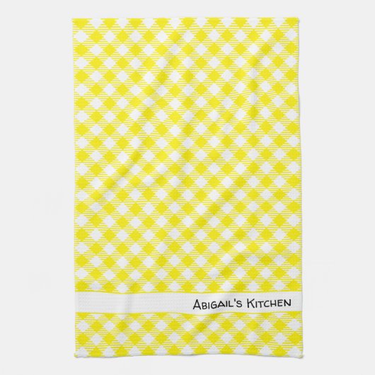 Bright Yellow Gingham Buffalo Karo Geschirrtuch (Vertikal)