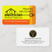 Bright Yellow Home Electrician Bulb Wiring Visitenkarte (Vorne/Hinten)