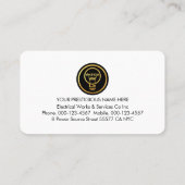 Bright Yellow Home Electrician Bulb Wiring Visitenkarte (Rückseite)