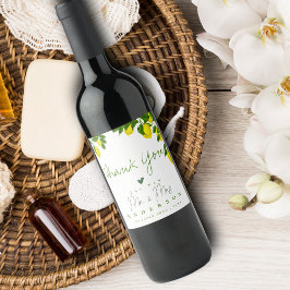 Bright Yellow Lemon Citrus Gastgeschenk Hochzeit Weinetikett