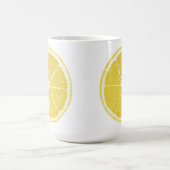 Bright Yellow Lemon Slice on White Mug Kaffeetasse (Mittel)