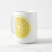 Bright Yellow Lemon Slice on White Mug Kaffeetasse (Vorderseite Links)