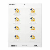 Bright Yellow Navy Boho Floral Rainbow Adresse (Vorne)