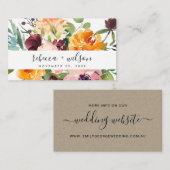 BRIGHT YELLOW ORANGE FLORA BUNCH WEDSITE VISITENKARTE (Vorne/Hinten)