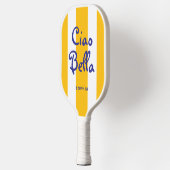 Bright Yellow Orange Stripes | Ciao Bella Pickleball Schläger (Links)