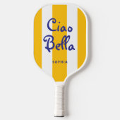 Bright Yellow Orange Stripes | Ciao Bella Pickleball Schläger (Rückseite)