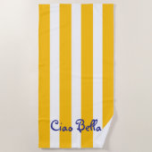 Bright Yellow Orange Stripes | Ciao Bella Strandtuch (Vorderseite)