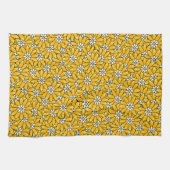 Bright Yellow Overlapping Floral Pattern Geschirrtuch (Horizontal)