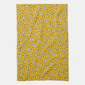 Bright Yellow Overlapping Floral Pattern Geschirrtuch (Vertikal)