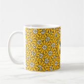 Bright Yellow Overlapping Floral Pattern Kaffeetasse (Links)