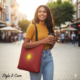 Bright Yellow Shining Star Mark Christmas Red Tasche