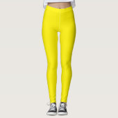 Bright Yellow Solid Leggings Comfortable Fit Style (Vorderseite)