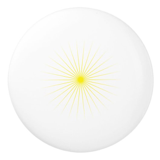 Bright Yellow Star Mark on Stylish Ceramic Knob Keramikknauf (Vorderseite)