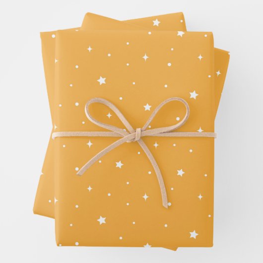 Bright Yellow Sunshine Celestial Stars Aesthetic Geschenkpapier Set (Beispiel)