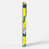 Bright Yellow Tropical Leaf Pattern Monogram Case-Mate iPhone Hülle (Rückseite / Rechts)