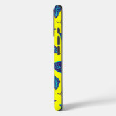 Bright Yellow Tropical Leaf Pattern Monogram Case-Mate iPhone Hülle (Rückseite / Links)