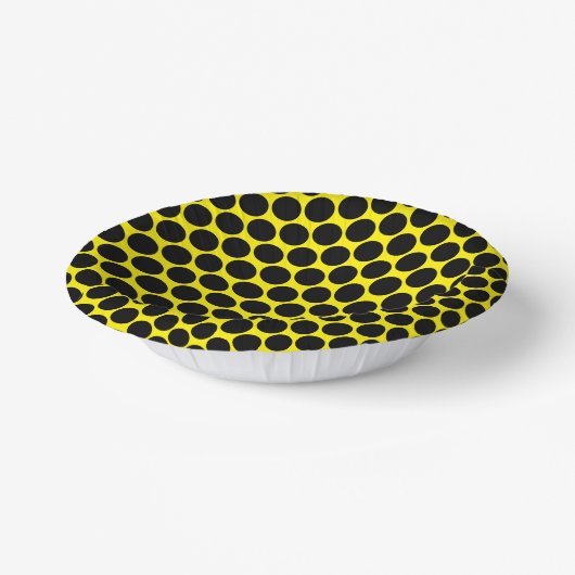 Bright Yellow with Black Dot Style 7" Round Pappteller (Gewinkelt)