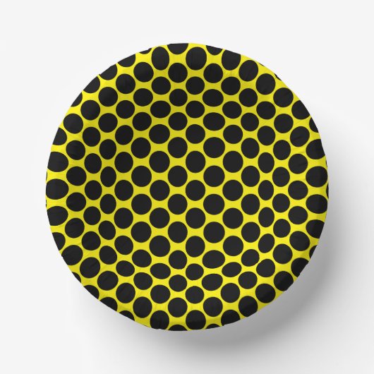 Bright Yellow with Black Dot Style 7" Round Pappteller (Vorderseite)