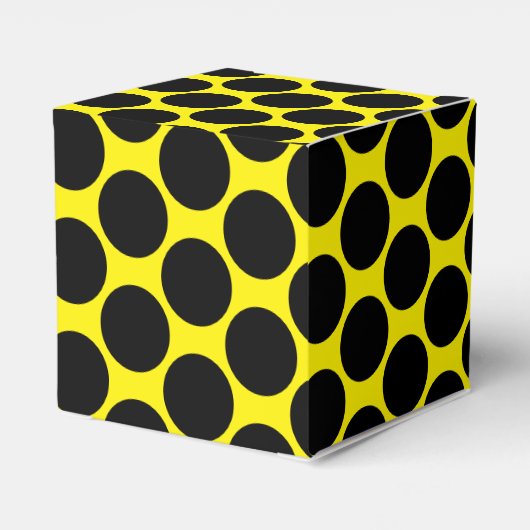 Bright Yellow with Black Dot Style Classic 2x2x2 Geschenkschachtel (Rückseite)