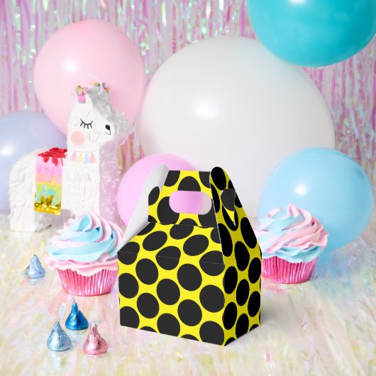Bright Yellow with Black Dot Style Gable Geschenkschachtel (Party)