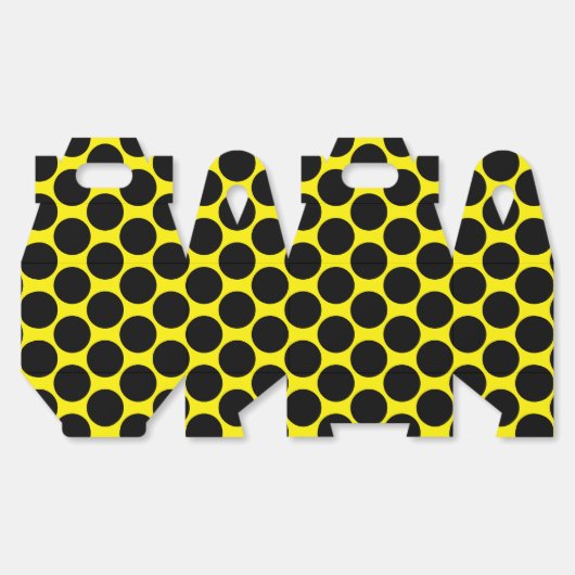Bright Yellow with Black Dot Style Gable Geschenkschachtel (Ungeklappt)