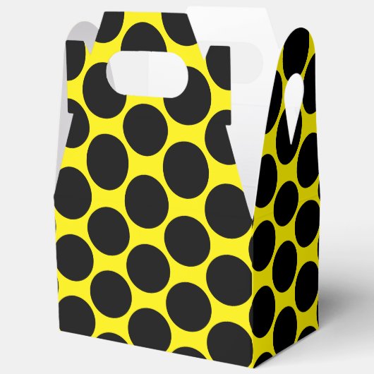Bright Yellow with Black Dot Style Gable Geschenkschachtel (Offen)