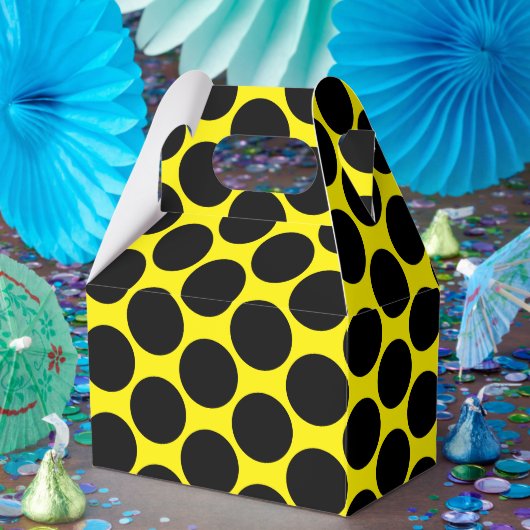 Bright Yellow with Black Dot Style Gable Geschenkschachtel (Party)