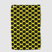Bright Yellow with Black Dot Style Golfhandtuch (Vorderseite)