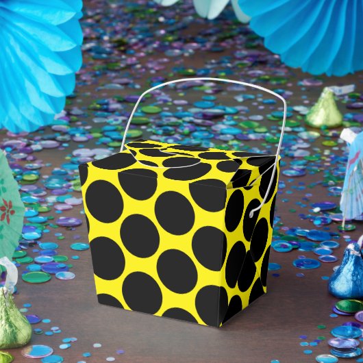 Bright Yellow with Black Dot Style Take Out Geschenkschachtel (Party)