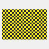 Bright Yellow with Black Square Pattern Style Geschenkpapier Set (Vorderseite)