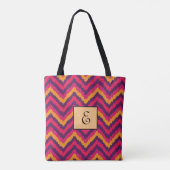 Bright Zigzag Farbmuster Monogramm Tasche (Rückseite)