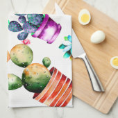 Brighten Sie Ihre Küche mit Wüstenarm - Kakteen Geschirrtuch (Viertel Falte)