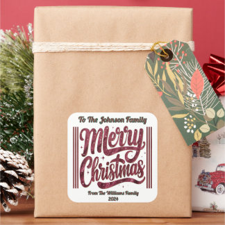 Brighten Weihnachten mit einem lustigen Sticker! Quadratischer Aufkleber