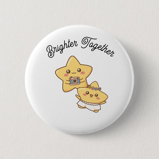 Brighter Together – Cute Couple Button Gift (Vorderseite)