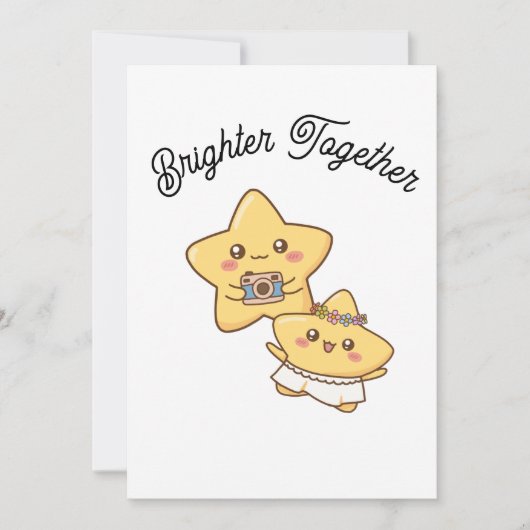 Brighter Together – Cute Couple Invitation Einladung (Vorderseite)