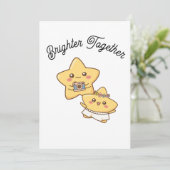 Brighter Together – Cute Couple Invitation Einladung (Stehend Vorderseite)