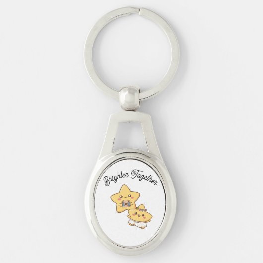 Brighter Together – Cute Couple keychain Gift Schlüsselanhänger (Vorderseite)