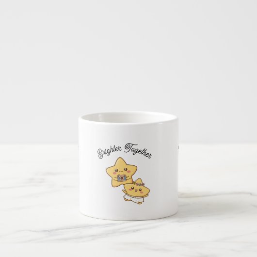 Brighter Together – Cute, lovely Couple Mug Gift Espressotasse (Vorderseite)