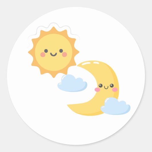 Brighter Together - Sonne & Mond Aufkleber (Vorderseite)