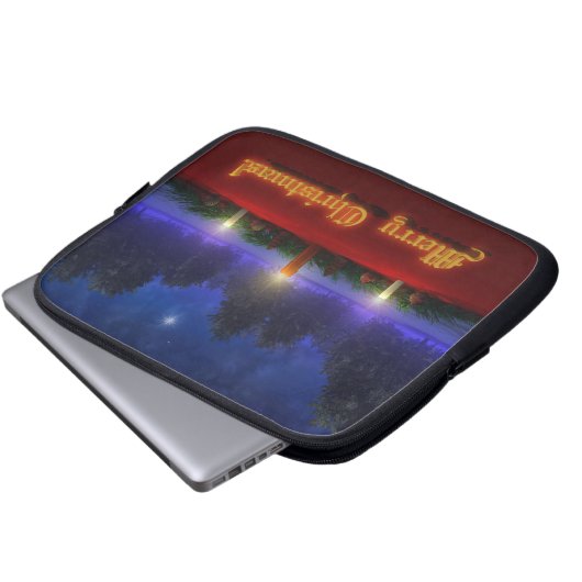 Brighter Visionen Weihnachts-Laptop-Sieb Laptopschutzhülle (Vorne Knopf)