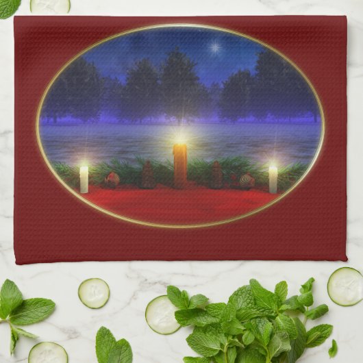 Brighter Visionen Weihnachtsküche Handtuch (Gefaltet)