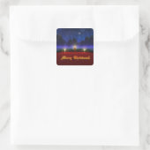 Brighter Visions Weihnachtskleber Quadratischer Aufkleber (Tasche)