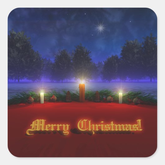 Brighter Visions Weihnachtskleber Quadratischer Aufkleber (Vorderseite)